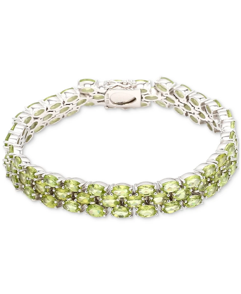 Tanzanite Oval-Cut Triple Row Bracelet (17-3/8 ct. t.w.) Sterling Silver (Also Available Peridot)