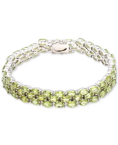 Tanzanite Oval-Cut Triple Row Bracelet (17-3/8 ct. t.w.) Sterling Silver (Also Available Peridot)