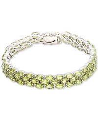 Tanzanite Oval-Cut Triple Row Bracelet (17-3/8 ct. t.w.) Sterling Silver (Also Available Peridot)