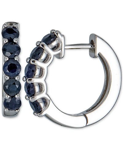 Sapphire Small Hoop Earrings (1 ct. t.w.) in Sterling Silver, 0.47"