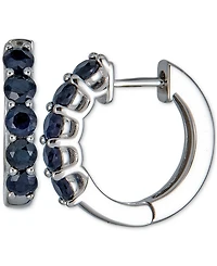 Sapphire Small Hoop Earrings (1 ct. t.w.) in Sterling Silver, 0.47"
