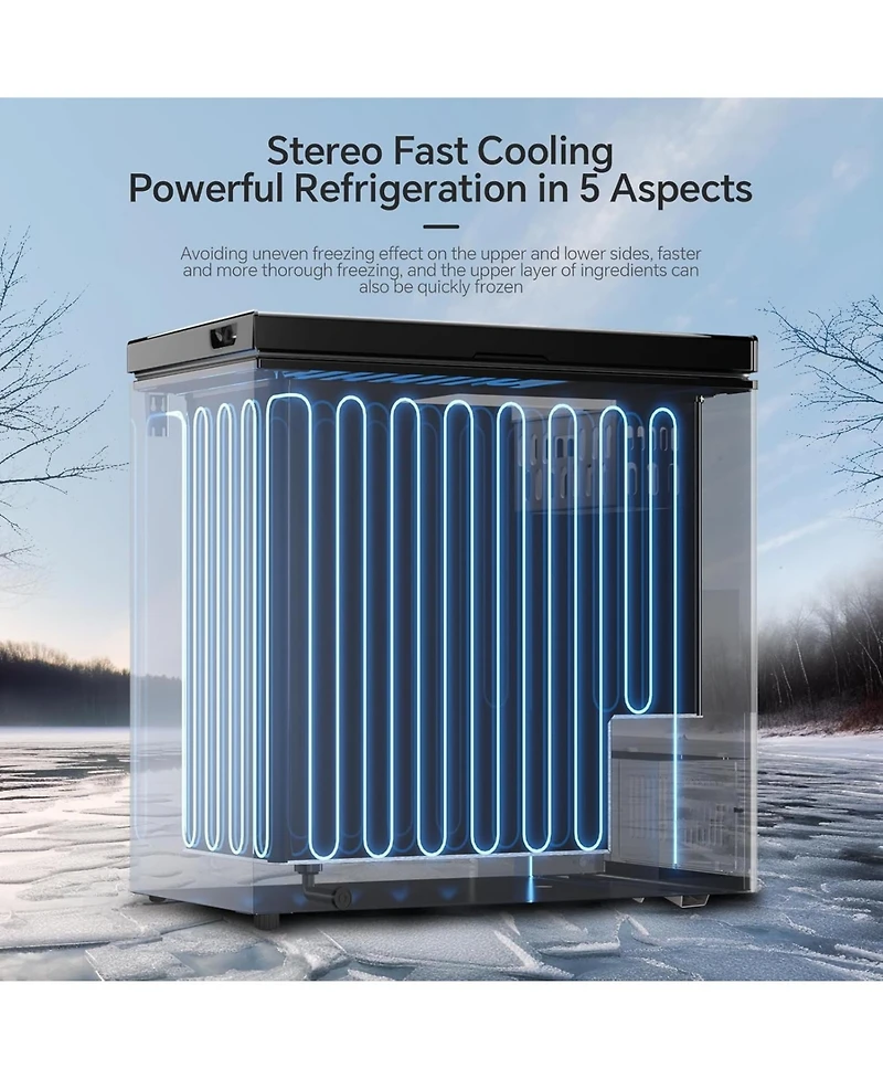 Cowsar 1.8 Cubic Feet Chest Freezer with Removable Basket