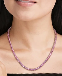 Lab-Created Gemstone 18" Collar Necklace in 18k Gold Plated Over Sterling Silver