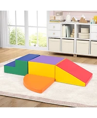 Akiudex 4-Piece Climb and Crawl Foam Block Play Set for Infant Baby