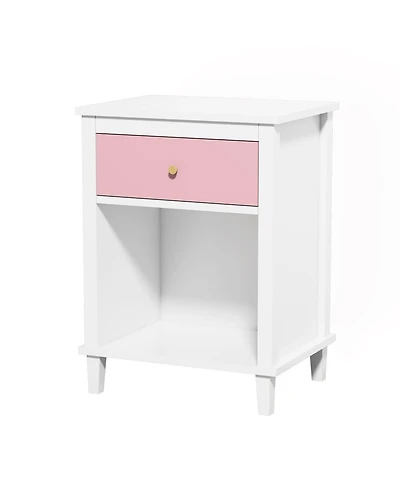Cesicia 26.77''H Wooden Nightstand with One Drawer One Shelf for Kids
