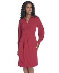 Calvin Klein Women's Collared Long-Sleeve A-Line Dress
