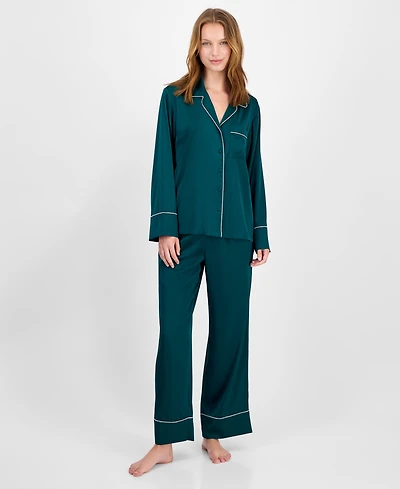 I.n.c International Concepts Women's Satin Pajama Set with Diamante Trim