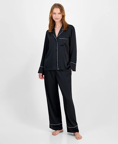 I.n.c International Concepts Women's Satin Pajama Set with Diamante Trim