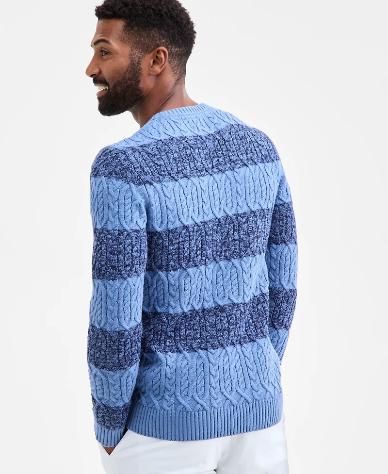 Club Room Men's Marled Cable-Knit Crewneck Sweater, Macy's Exclusive