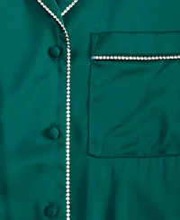 I.n.c International Concepts Women's Satin Pajama Set with Diamante Trim
