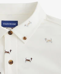 Club Room Men's Basset Hound Print Brushed Cotton Button-Down Shirt, Macy's Exclusive