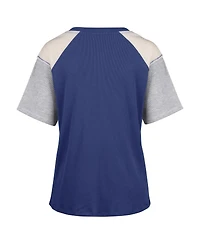 '47 Brand Women's Royal Kentucky Wildcats Underline Harvey Color Block Raglan Henley T-Shirt