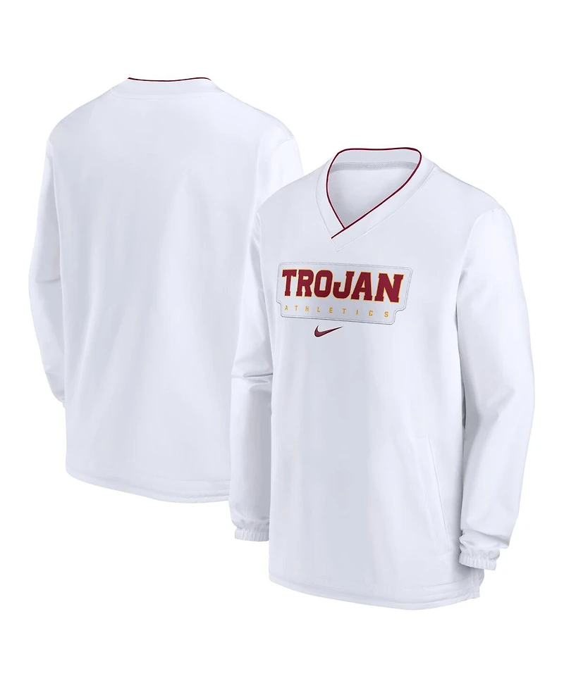 Nike Men's White Usc Trojans 2024 Sideline Pullover Windshirt