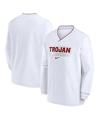 Nike Men's White Usc Trojans 2024 Sideline Pullover Windshirt