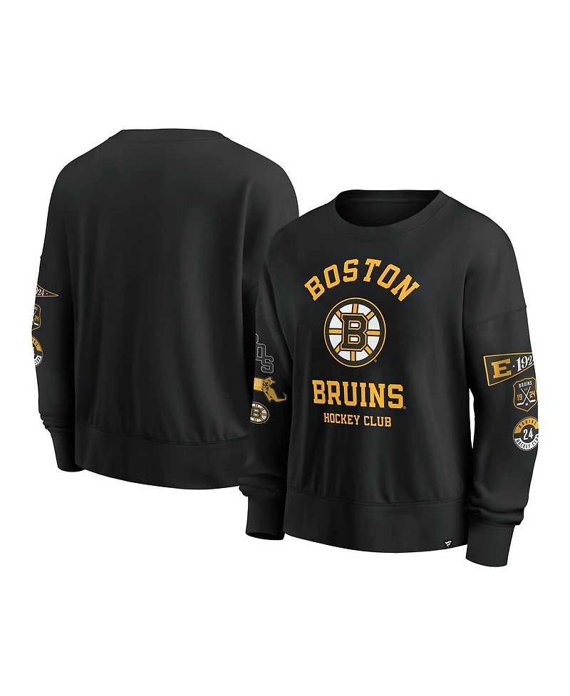 Fanatics Women's Black Boston Bruins Go Team Pullover Sweatshirt