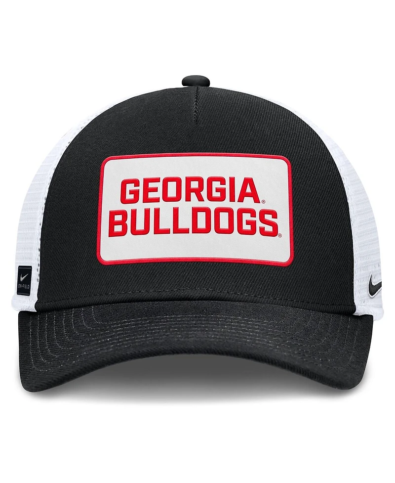 Nike Men's /White Georgia Bulldogs 2025 On-Field Rise Patch Trucker Adjustable Hat
