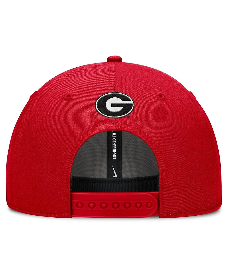 Nike Men's Red Georgia Bulldogs Slanted Primetime Rise Performance Adjustable Hat