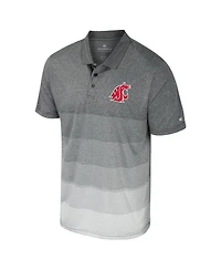Colosseum Men's Gray Washington State Cougars Striped Mesh Polo Shirt