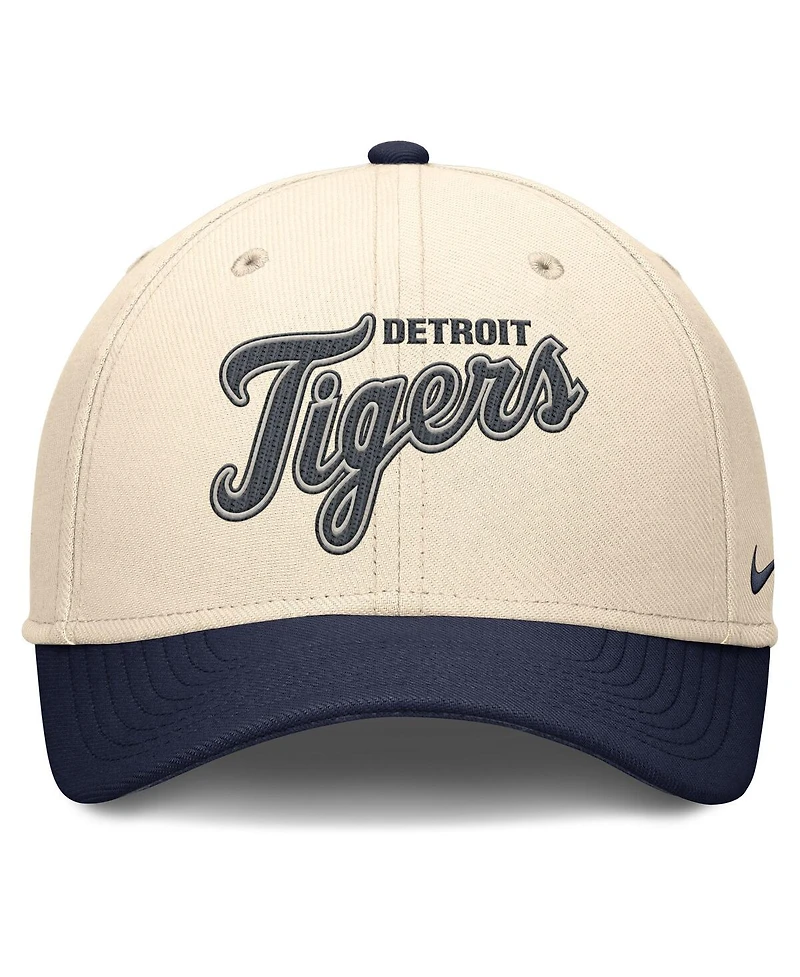 Nike Men's Natural/Navy Detroit Tigers Statement Rise Performance Flex Hat