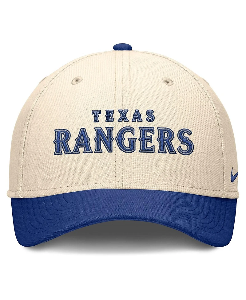 Nike Men's Natural/Royal Texas Rangers Statement Rise Performance Flex Hat