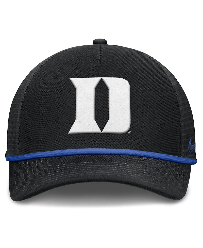 Nike Men's Black Duke Blue Devils Rise Primetime Trucker Adjustable Hat