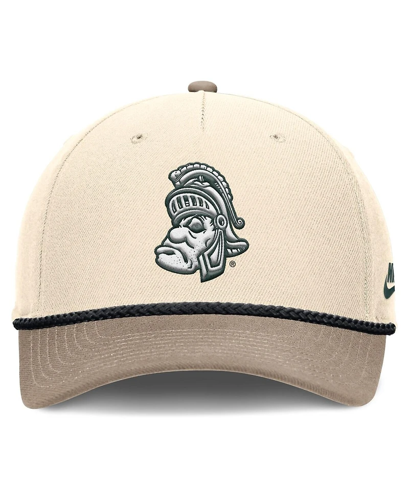 Nike Men's Natural Michigan State Spartans Rise Legacy Throwback Logo Adjustable Hat