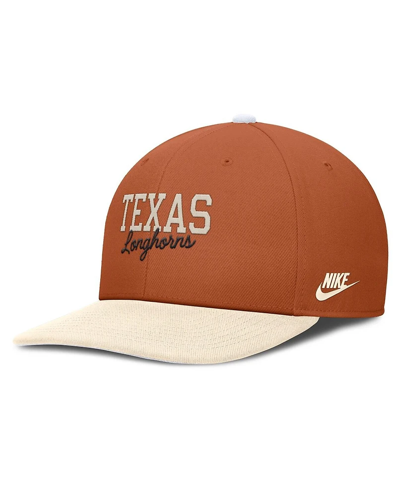 Nike Men's Texas Orange/Cream Texas Longhorns Pro Legacy Script Snapback Hat