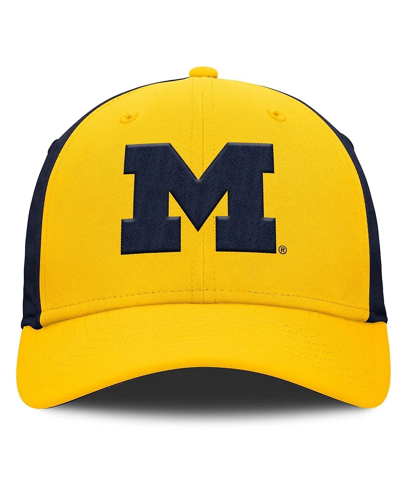 Jordan Men's Maize/Navy Michigan Wolverines 2025 Sideline Rise Local Performance Flex Hat