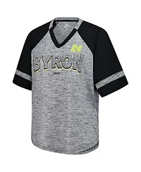 G-iii 4Her by Carl Banks Women's Heather Gray William Byron Hall of Fame Oversized Raglan V-Neck T-Shirt