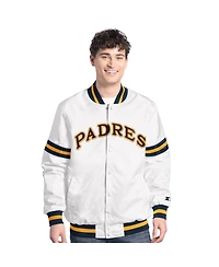 Starter Men's White San Diego Padres Cooperstown Scout Full-Snap Varsity Jacket