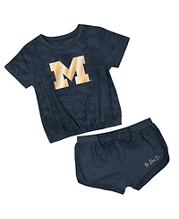 Colosseum Toddler 2-Piece Navy Michigan Wolverines Fern T-Shirt and Shorts Set