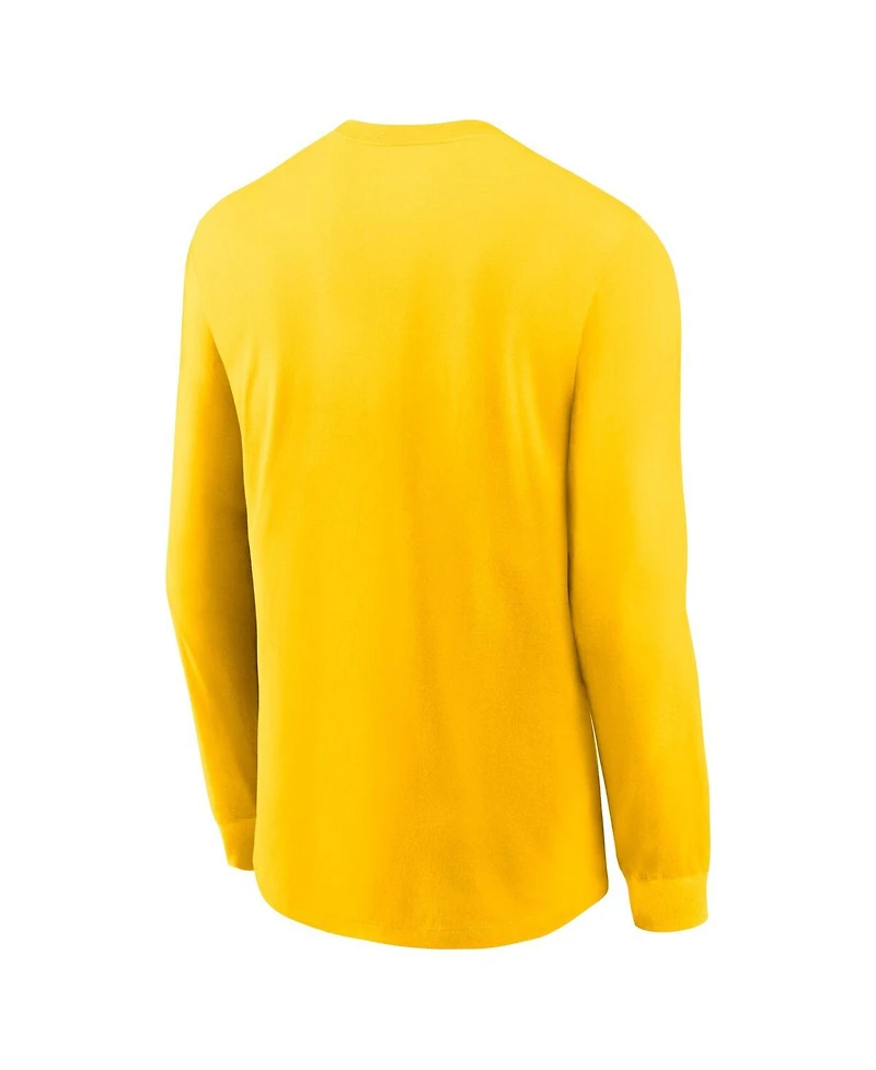 Jordan Men's Maize Michigan Wolverines 2025 Sideline Performance Long Sleeve T-Shirt