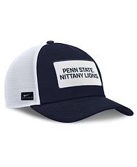 Nike Men's Navy/White Penn State Nittany Lions 2025 On-Field Rise Patch Trucker Adjustable Hat