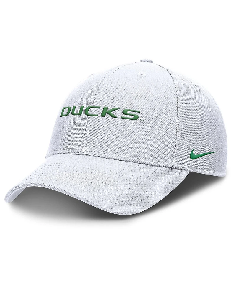 Nike Men's White Oregon Ducks 2025 On-Field Rise Performance Adjustable Hat