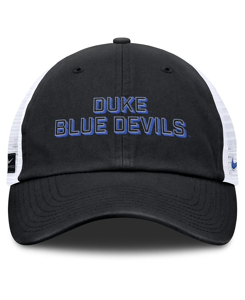 Nike Men's Black Duke Blue Devils 2025 Gameday On-Field Club Adjustable Trucker Hat
