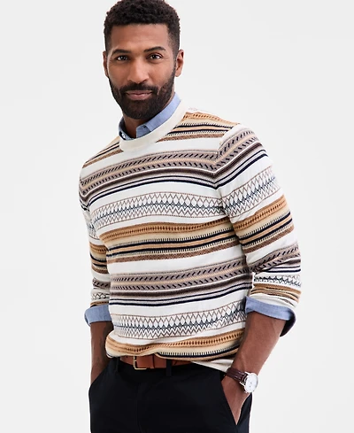 Club Room Men's Cameron Fair Isle Crewneck Sweater, Macy's Exclusive