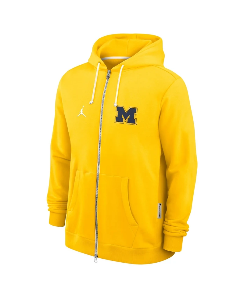 Jordan Men's Maize Michigan Wolverines 2025 Sideline Performance Full-Zip Hoodie