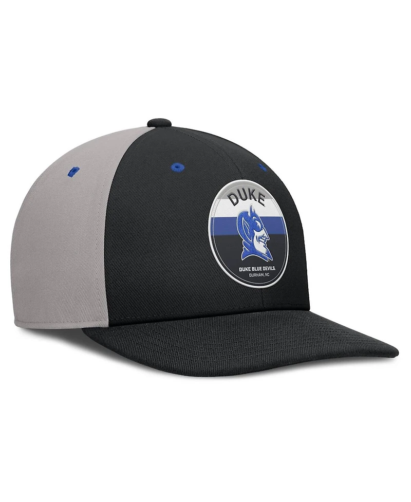 Nike Men's Black/Gray Duke Blue Devils Prep Pro Performance Snapback Hat