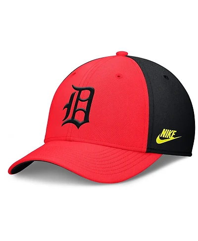 Nike Men's Crimson/Black Detroit Tigers Neon 90s Rise Swoosh Flex Hat