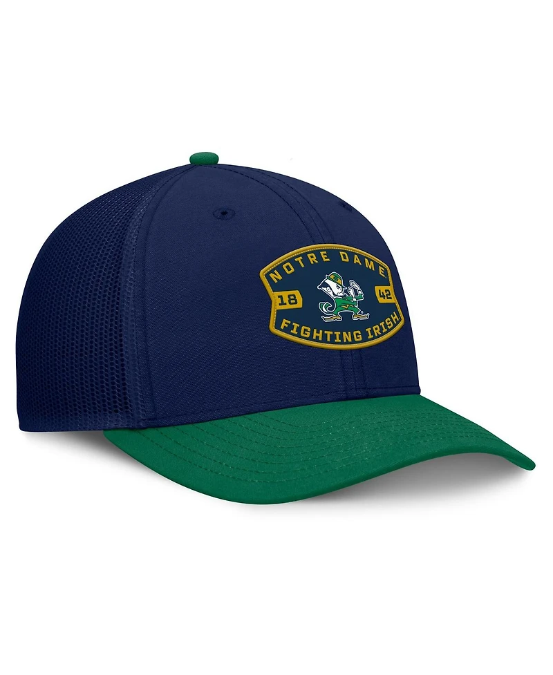 Fanatics Men's Navy/Kelly Green Notre Dame Fighting Irish Adapt Adjustable Trucker Hat