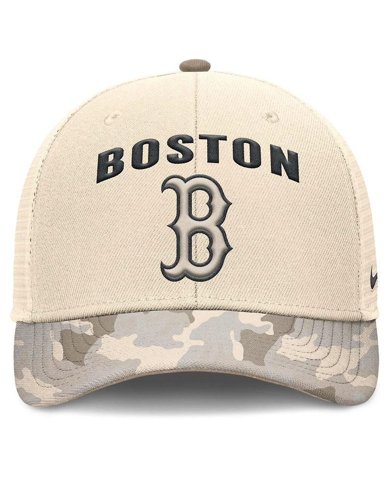 Nike Men's Natural Boston Red Sox Camo Natural Pack Rise Adjustable Trucker Hat