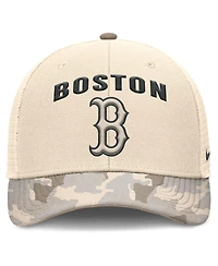 Nike Men's Natural Boston Red Sox Camo Natural Pack Rise Adjustable Trucker Hat