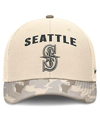 Nike Men's Natural Seattle Mariners Camo Natural Pack Rise Adjustable Trucker Hat