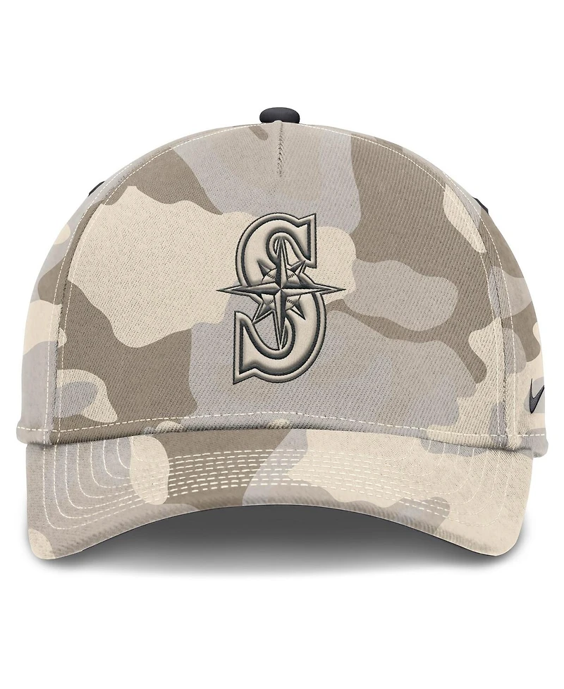 Nike Men's Natural Seattle Mariners Camo Pack Rise Adjustable Hat