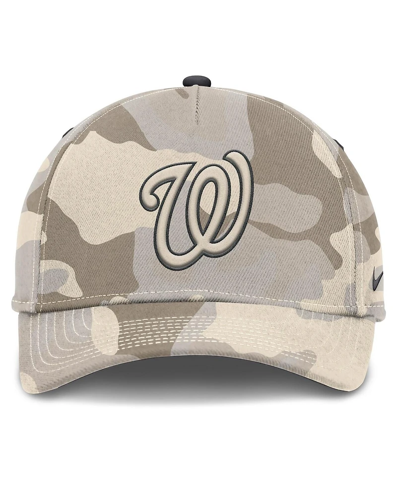 Nike Men's Natural Washington Nationals Camo Pack Rise Adjustable Hat