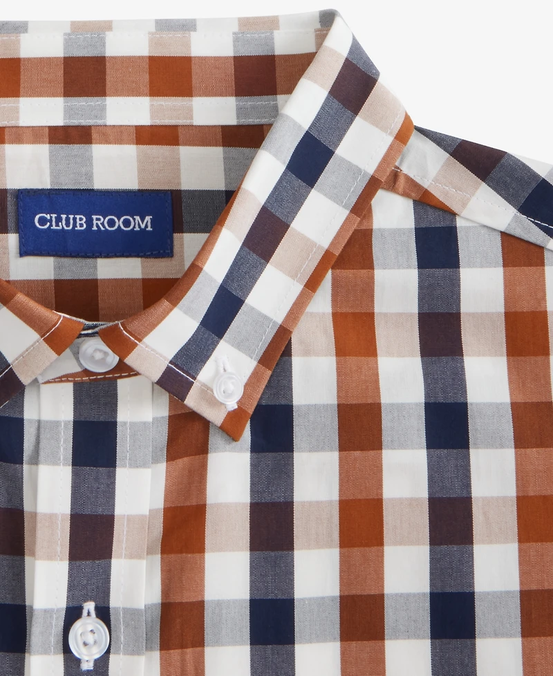 Club Room Long Sleeve Gingham Check Button-Down Shirt, Macy's Exclusive