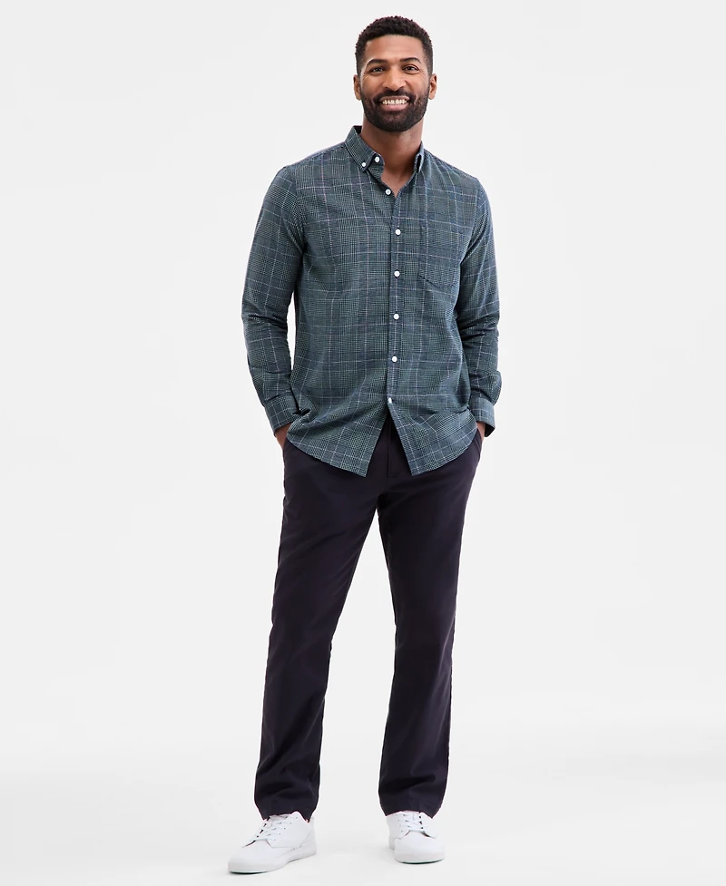 Club Room Men's Glen Plaid Cotton Corduroy Shirt, Macy's Exclusive