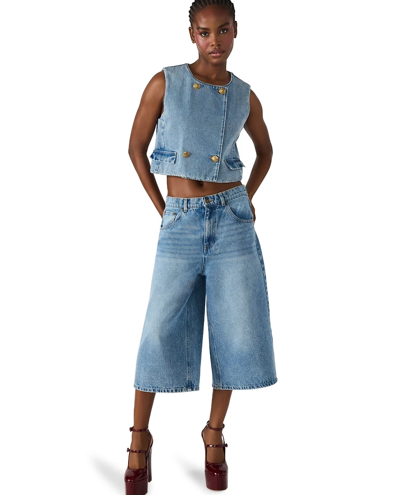Steve Madden Women's Double-Breasted Cropped Vest