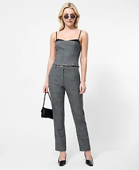 French Connection Women's Owen Plaid Suiting Corset Top