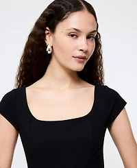 French Connection Women's Azra Twill Cap-Sleeve Mini Dress